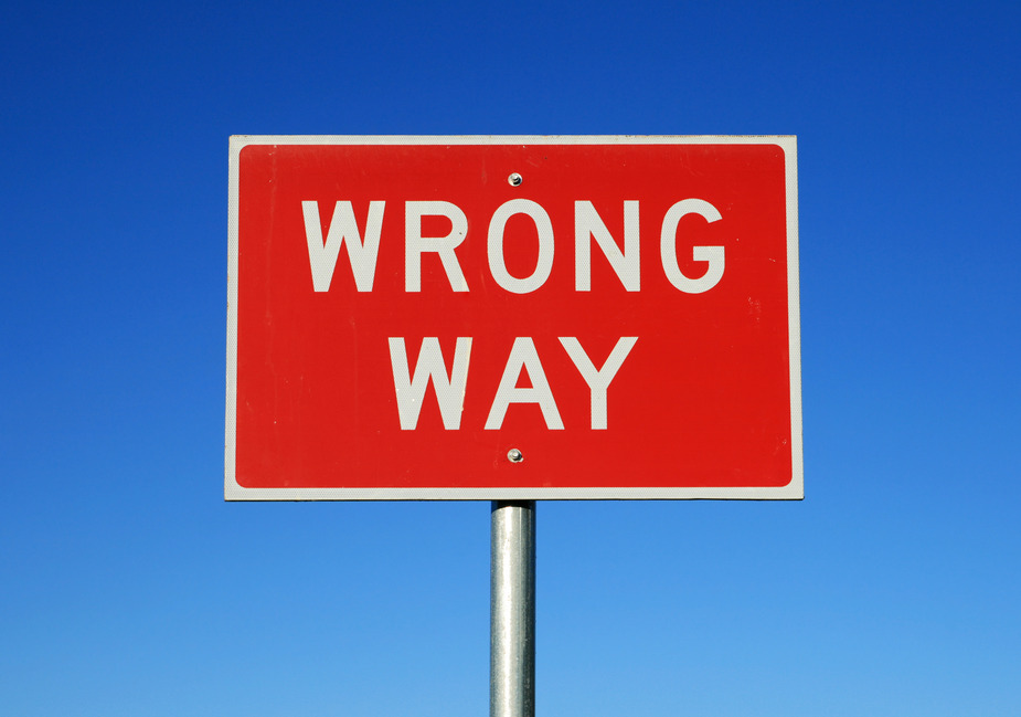 wrong way sign