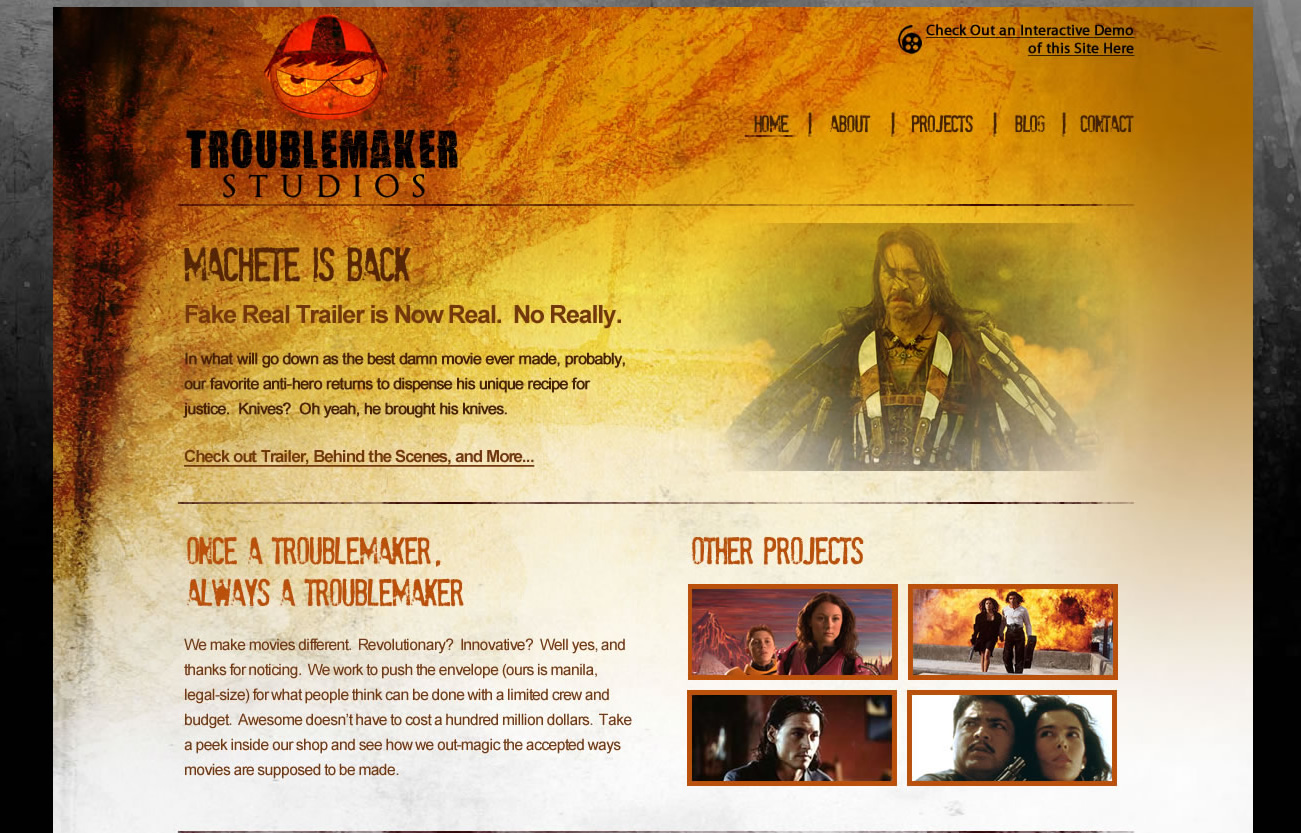 Troublemaker Studios Website Concept