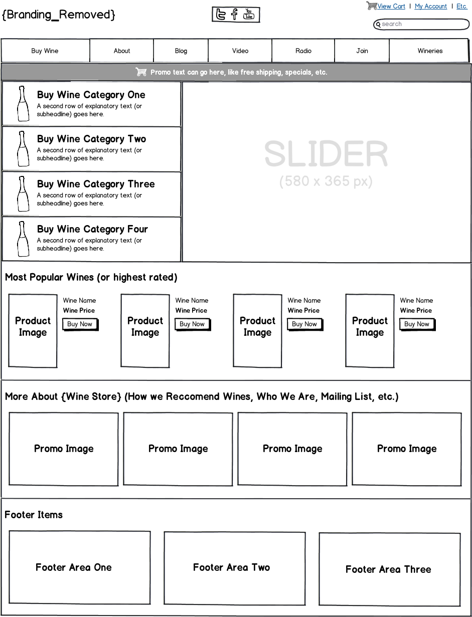 UX Mockup for Wine Sales Website