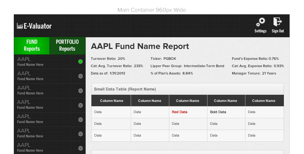 UI Design for Fund Management Web App